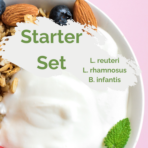 Starter-Set „Happy Gut“ | L. reuteri, L. rhamnosus, B. infantis-Joghurt